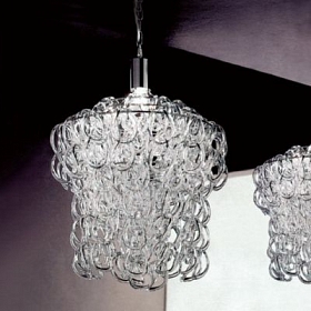 Дизайнерская подвесная люстра Vistosi Giogali 50cm glassy
