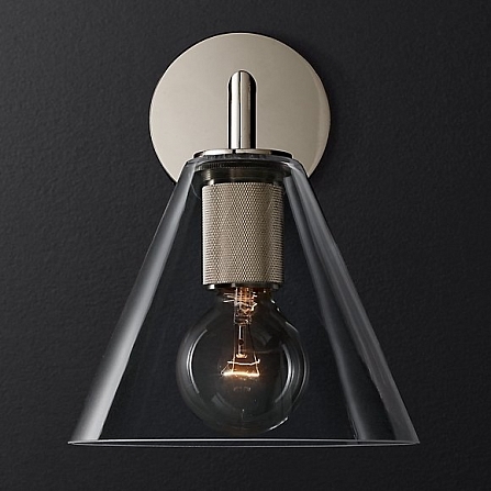 Бра Rh Utilitaire Funnel Shade Single Sconce Silver -22