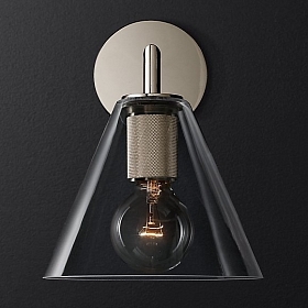 Бра Rh Utilitaire Funnel Shade Single Sconce Silver -22